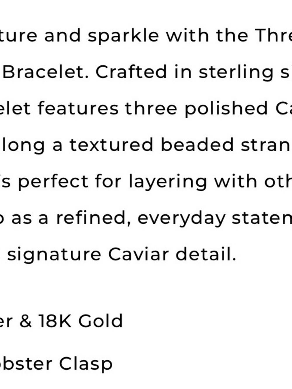 LAGOS Silver Caviar Three-Station Bracelet with Gold Accents - Picture 2 of 9